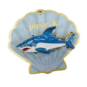 NWT ⚜️🦈⚜️ Piper K Hand Painted Shark Metal Hair claw Clip